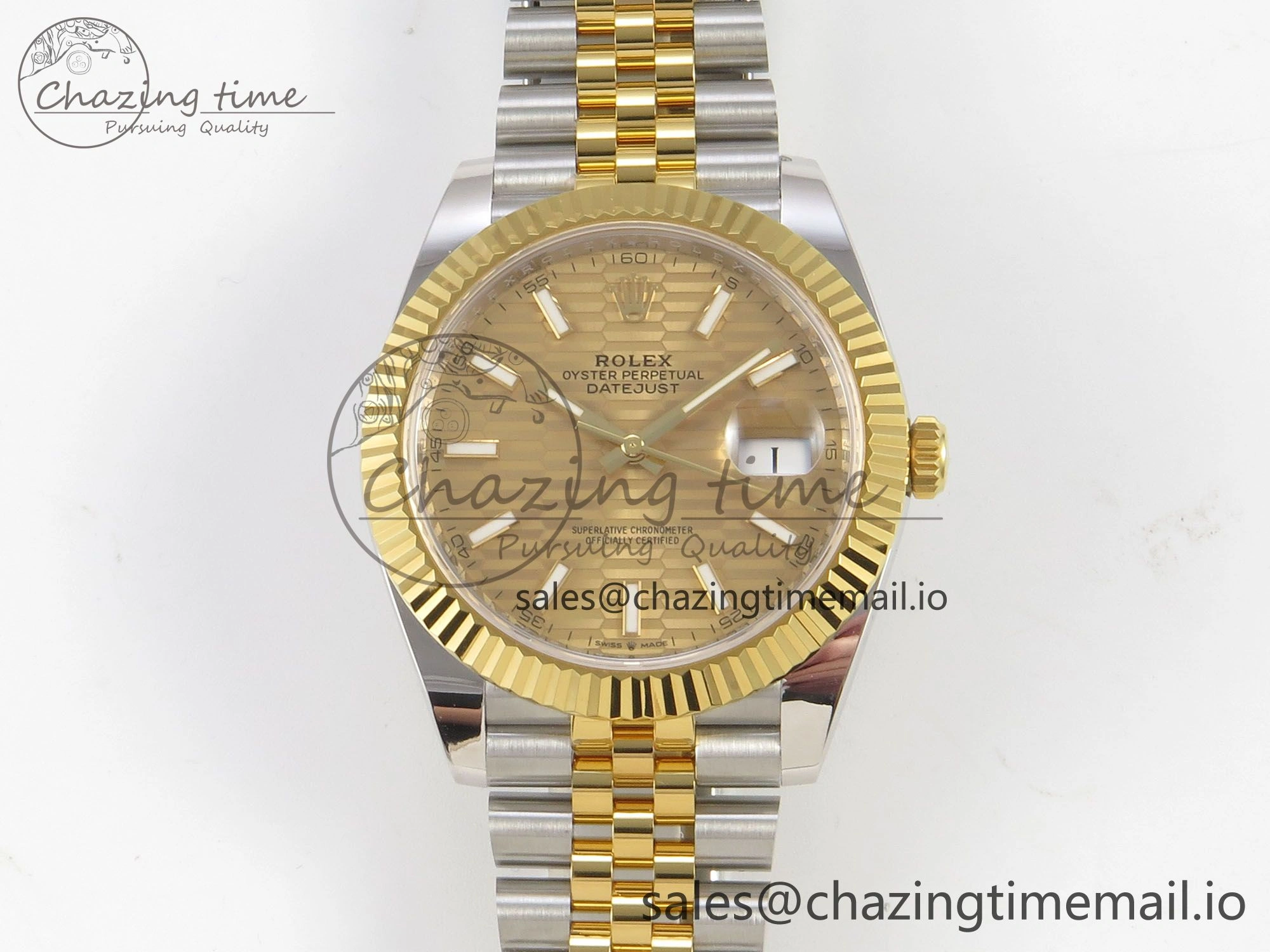 Neat DateJust 41 126333 SS YG ARF 1:1 Best Edition YG Texture Stick Dial on Jubilee Bracelet SH3235 (Weighted) 217