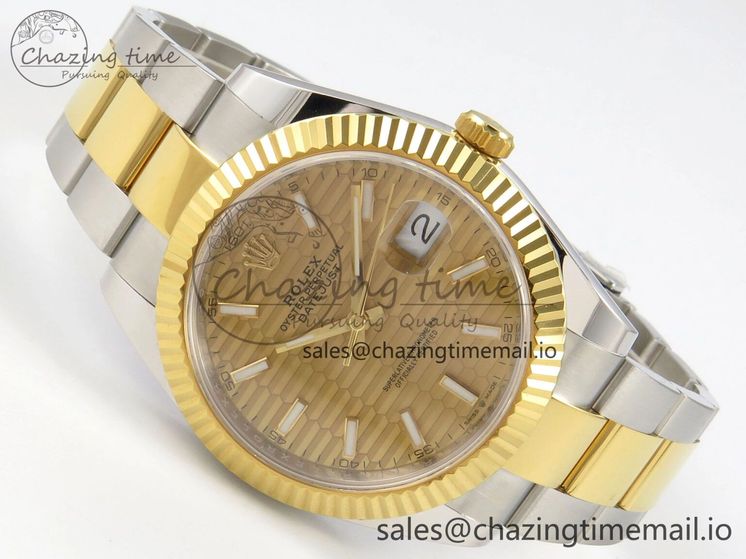 DateJust 41 126333 SS YG ARF 1:1 Best Edition YG Texture Stick Dial on Oyster Bracelet SH3235 (Weighted) TimelessDesign 209