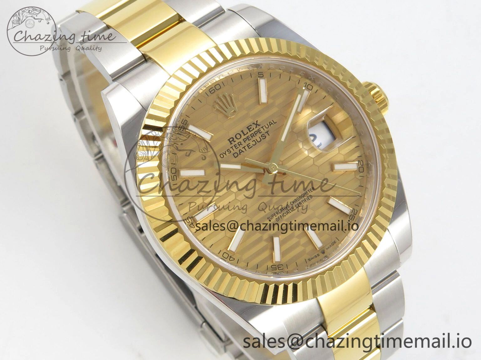DateJust 41 126333 SS YG ARF 1:1 Best Edition YG Texture Stick Dial on Oyster Bracelet SH3235 (Weighted) TimelessDesign 209