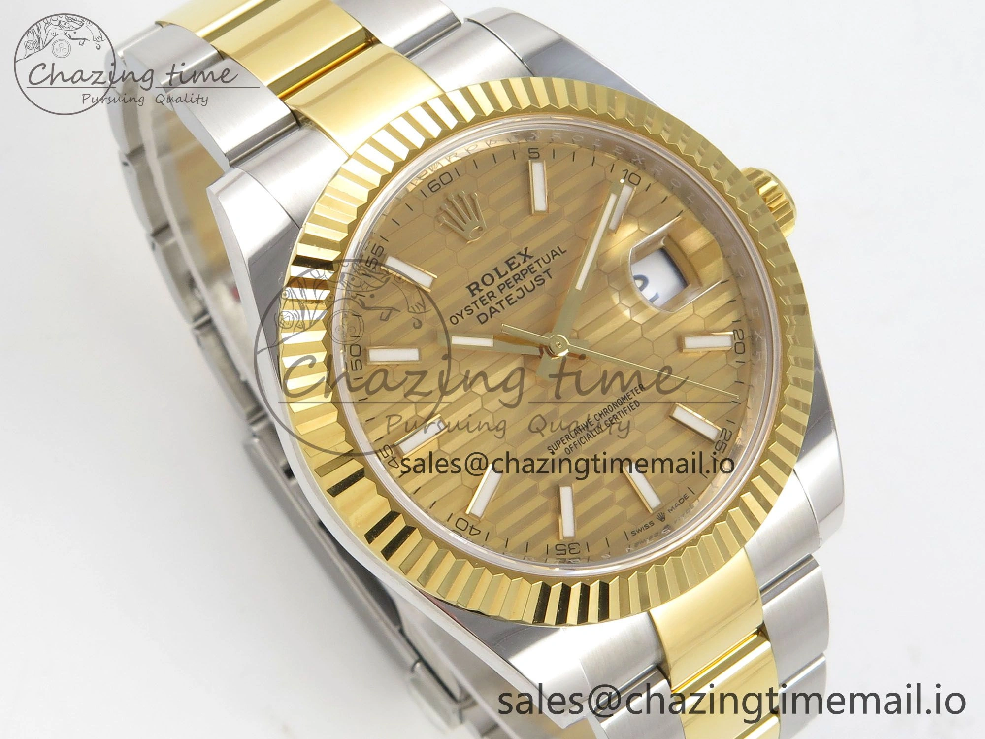 DateJust 41 126333 SS YG ARF 1:1 Best Edition YG Texture Stick Dial on Oyster Bracelet SH3235 (Weighted) TimelessDesign 209