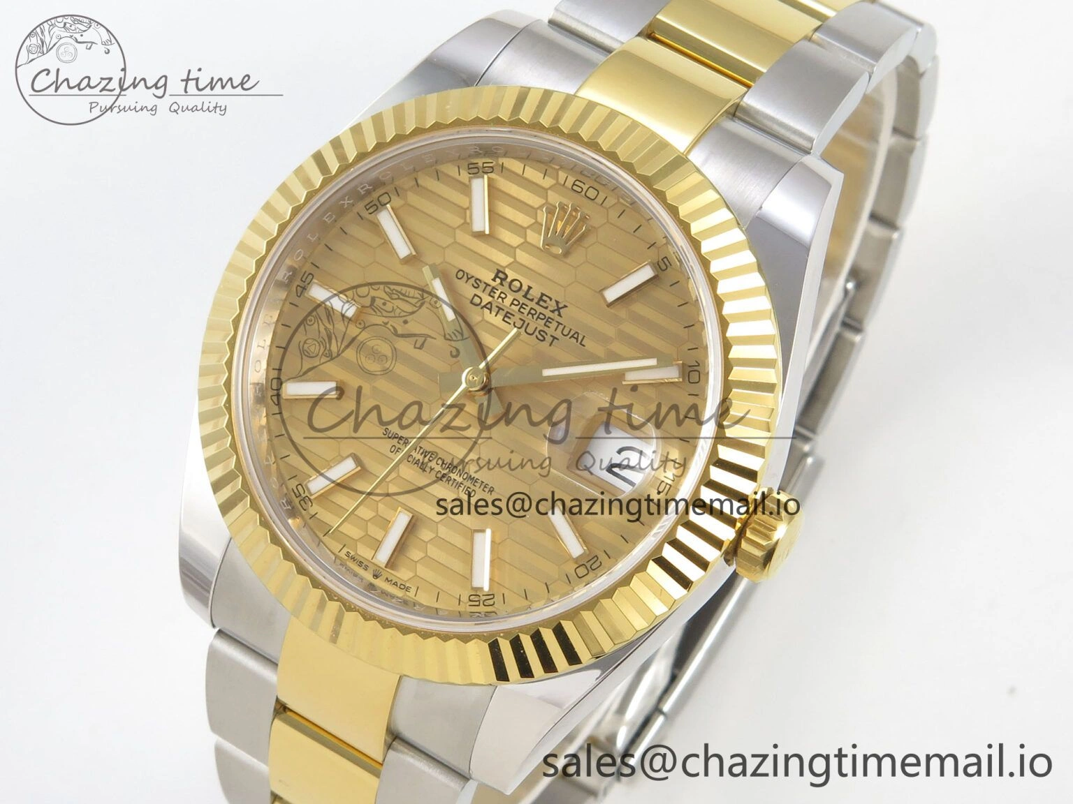 DateJust 41 126333 SS YG ARF 1:1 Best Edition YG Texture Stick Dial on Oyster Bracelet SH3235 (Weighted) TimelessDesign 209