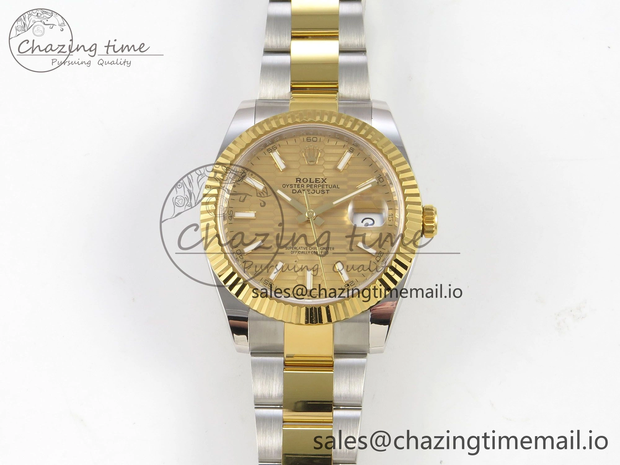 DateJust 41 126333 SS YG ARF 1:1 Best Edition YG Texture Stick Dial on Oyster Bracelet SH3235 (Weighted) TimelessDesign 209