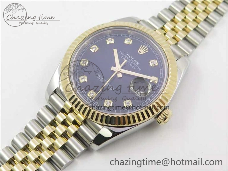 Bright DateJust 41 126333 SS YG Wrapped WWF Best Edition Black Crystals Makers Dial on SS YG Wrapped Jubilee Bracelet A 3128