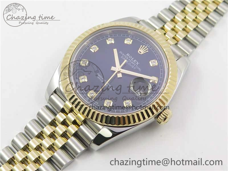 Bright DateJust 41 126333 SS YG Wrapped WWF Best Edition Black Crystals Makers Dial on SS YG Wrapped Jubilee Bracelet A 3128
