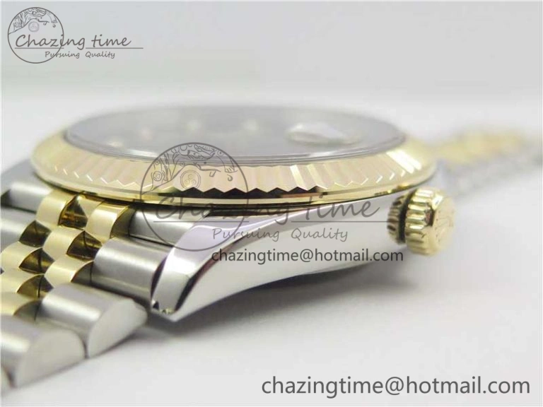 Bright DateJust 41 126333 SS YG Wrapped WWF Best Edition Black Crystals Makers Dial on SS YG Wrapped Jubilee Bracelet A 3128