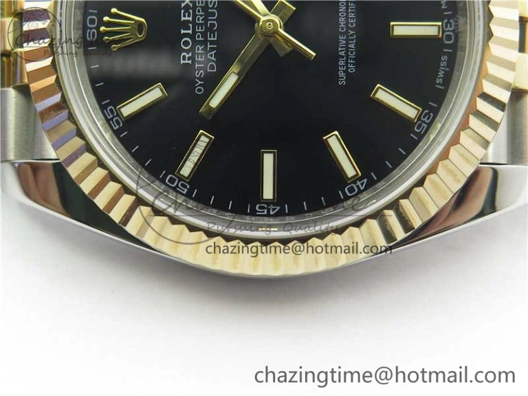 DateJust 41 126333 SS YG Wrapped WWF Best Edition Black Sticks Makers Dial on SS YG Wrapped Jubilee Bracelet A Tailored 3129