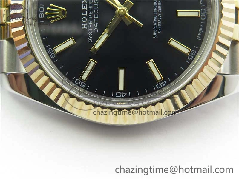 DateJust 41 126333 SS YG Wrapped WWF Best Edition Black Sticks Makers Dial on SS YG Wrapped Jubilee Bracelet A Tailored 3129
