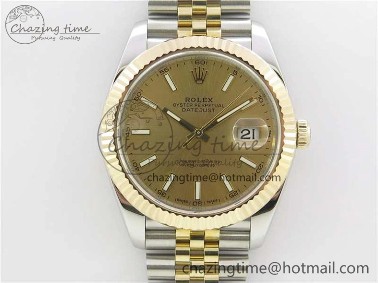 RelaxedFit DateJust 41 126333 SS YG Wrapped WWF Best Edition Gold Stick Makers Dial on SS YG Wrapped Jubilee Bracelet A 3123