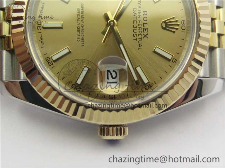 RelaxedFit DateJust 41 126333 SS YG Wrapped WWF Best Edition Gold Stick Makers Dial on SS YG Wrapped Jubilee Bracelet A 3123