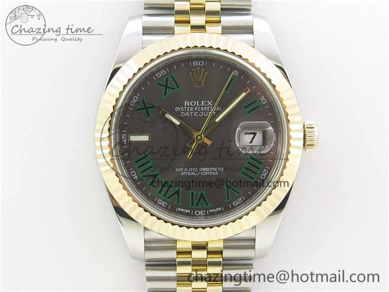 Thermal DateJust 41 126333 SS YG Wrapped WWF Best Edition Gray Roman Makers Dial on SS YG Wrapped Jubilee Bracelet A 3127