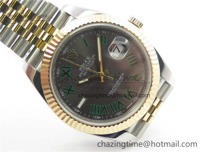 Thermal DateJust 41 126333 SS YG Wrapped WWF Best Edition Gray Roman Makers Dial on SS YG Wrapped Jubilee Bracelet A 3127