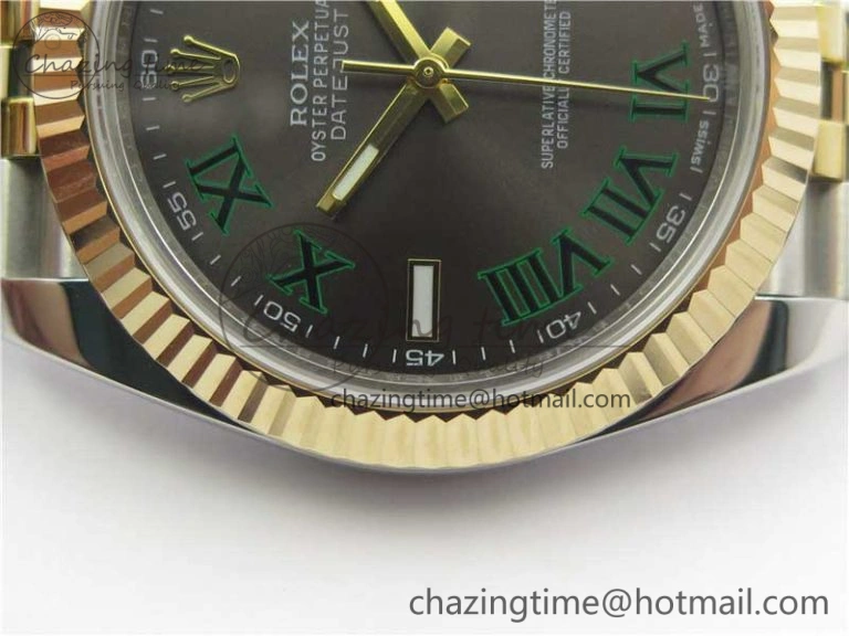 Thermal DateJust 41 126333 SS YG Wrapped WWF Best Edition Gray Roman Makers Dial on SS YG Wrapped Jubilee Bracelet A 3127