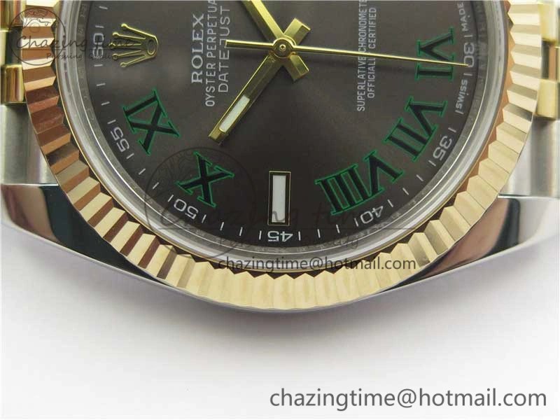 Thermal DateJust 41 126333 SS YG Wrapped WWF Best Edition Gray Roman Makers Dial on SS YG Wrapped Jubilee Bracelet A 3127