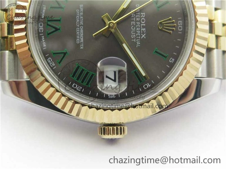 Thermal DateJust 41 126333 SS YG Wrapped WWF Best Edition Gray Roman Makers Dial on SS YG Wrapped Jubilee Bracelet A 3127