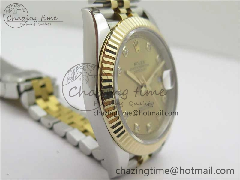 DateJust 41 126333 Wrapped SS YG 3AF 1:1 Best Edition YG Dial Crystal Markers on Wrapped SS YG Jubilee Bracelet A Premium 2541