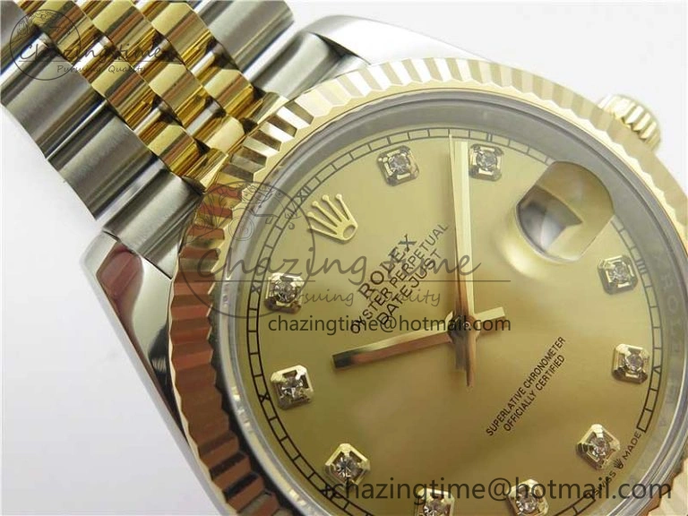 DateJust 41 126333 Wrapped SS YG 3AF 1:1 Best Edition YG Dial Crystal Markers on Wrapped SS YG Jubilee Bracelet A Premium 2541