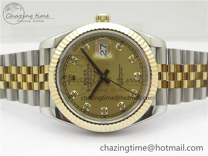 DateJust 41 126333 Wrapped SS YG 3AF 1:1 Best Edition YG Dial Crystal Markers on Wrapped SS YG Jubilee Bracelet A Premium 2541