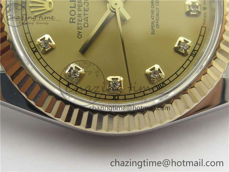 DateJust 41 126333 Wrapped SS YG 3AF 1:1 Best Edition YG Dial Crystal Markers on Wrapped SS YG Jubilee Bracelet A Premium 2541