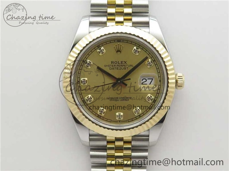 DateJust 41 126333 Wrapped SS YG 3AF 1:1 Best Edition YG Dial Crystal Markers on Wrapped SS YG Jubilee Bracelet A Premium 2541