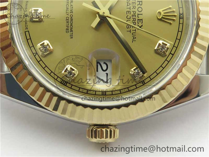 DateJust 41 126333 Wrapped SS YG 3AF 1:1 Best Edition YG Dial Crystal Markers on Wrapped SS YG Jubilee Bracelet A Premium 2541