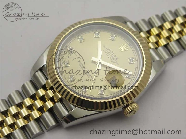 DateJust 41 126333 Wrapped SS YG 3AF 1:1 Best Edition YG Dial Crystal Markers on Wrapped SS YG Jubilee Bracelet A Premium 2541