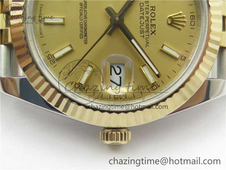 Unisex DateJust 41 126333 Wrapped SS YG 3AF 1:1 Best Edition YG Dial on Wrapped SS YG Jubilee Bracelet A 2540