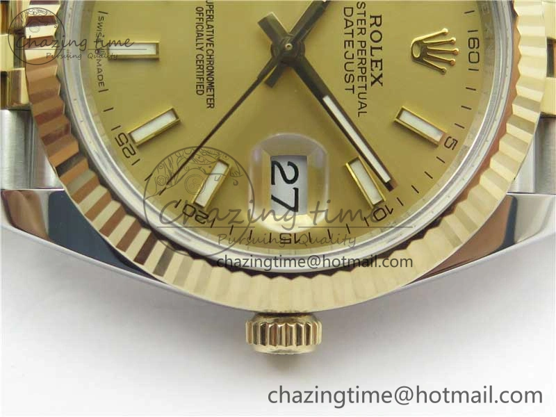 Unisex DateJust 41 126333 Wrapped SS YG 3AF 1:1 Best Edition YG Dial on Wrapped SS YG Jubilee Bracelet A 2540