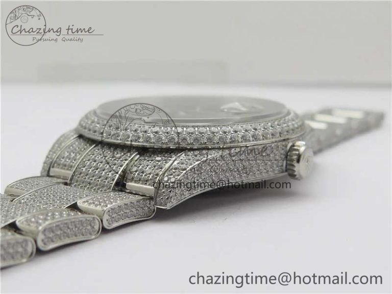 Effortless DateJust 41 126334 904 Full Paved Diamonds BP Maker Best Edition Blue Dial on Oyster Bracelet A 2543
