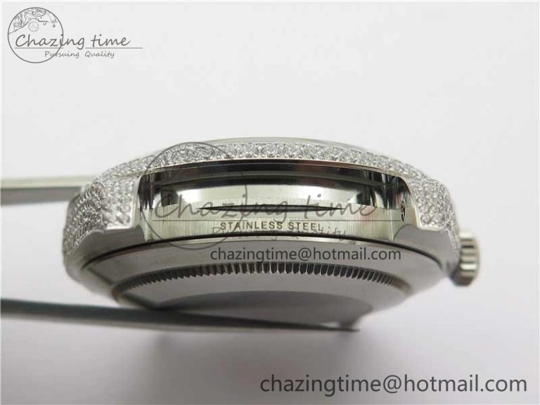 Effortless DateJust 41 126334 904 Full Paved Diamonds BP Maker Best Edition Blue Dial on Oyster Bracelet A 2543