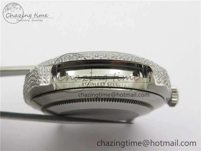 Effortless DateJust 41 126334 904 Full Paved Diamonds BP Maker Best Edition Blue Dial on Oyster Bracelet A 2543