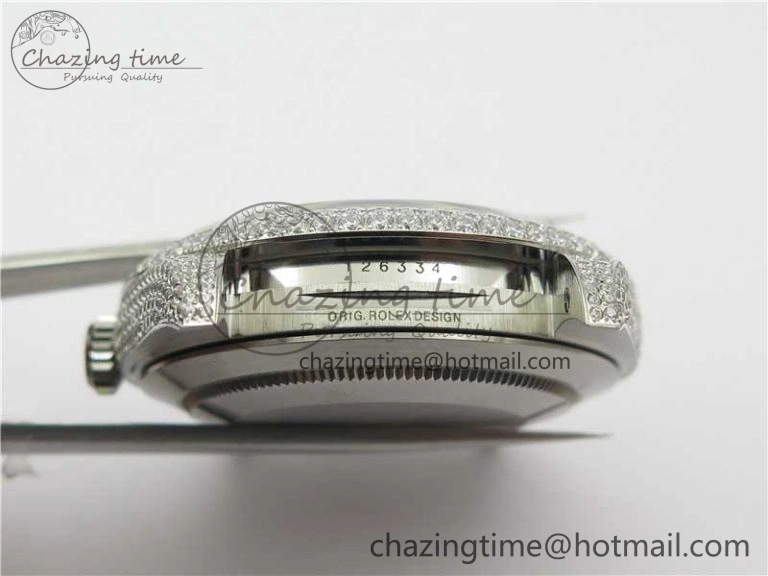 Effortless DateJust 41 126334 904 Full Paved Diamonds BP Maker Best Edition Blue Dial on Oyster Bracelet A 2543