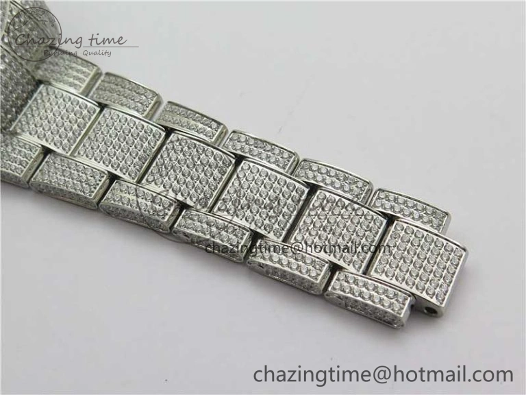 Effortless DateJust 41 126334 904 Full Paved Diamonds BP Maker Best Edition Blue Dial on Oyster Bracelet A 2543