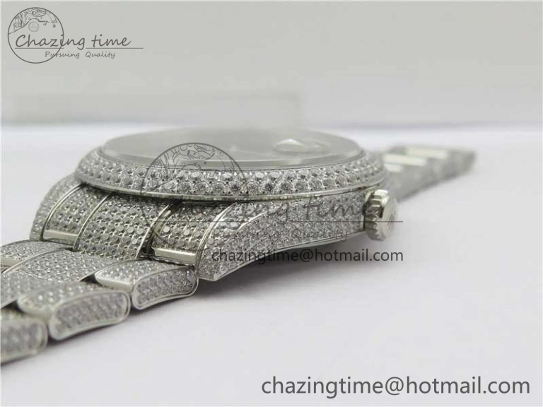 DateJust 41 126334 904 Full Paved Diamonds BP Maker Best Edition Gray Dial on Oyster Bracelet A Packable 2544