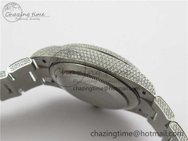 DateJust 41 126334 904 Full Paved Diamonds BP Maker Best Edition Gray Dial on Oyster Bracelet A Packable 2544