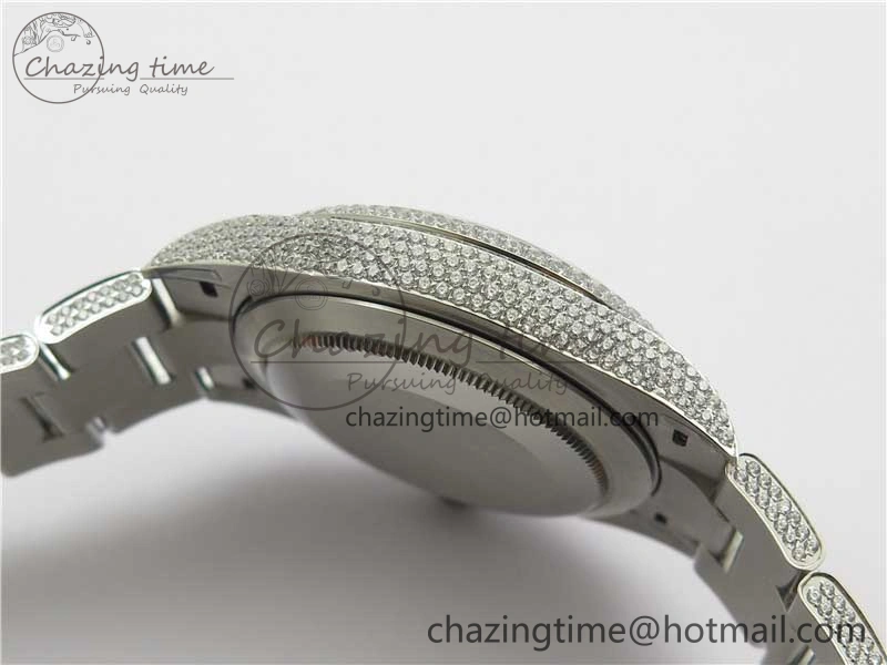 DateJust 41 126334 904 Full Paved Diamonds BP Maker Best Edition Gray Dial on Oyster Bracelet A Packable 2544
