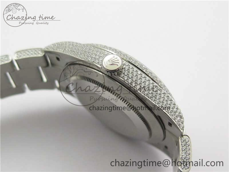 DateJust 41 126334 904 Full Paved Diamonds BP Maker Best Edition Gray Dial on Oyster Bracelet A Packable 2544