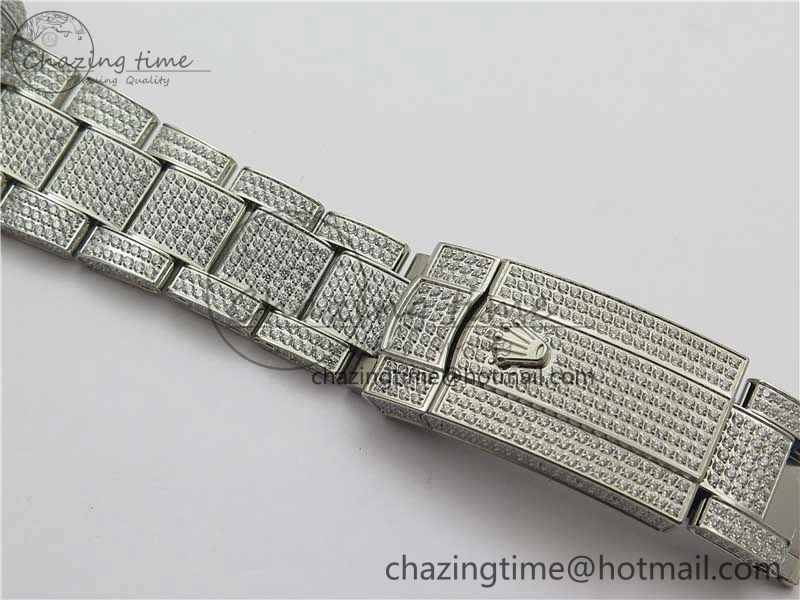 DateJust 41 126334 904 Full Paved Diamonds BP Maker Best Edition Gray Dial on Oyster Bracelet A Packable 2544