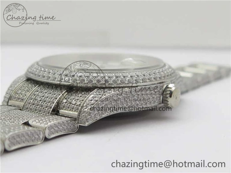 DateJust 41 126334 904 Full Paved Diamonds BP Maker Best Edition White Dial on Oyster Bracelet A Durable 2546