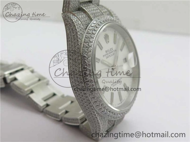 DateJust 41 126334 904 Full Paved Diamonds BP Maker Best Edition White Dial on Oyster Bracelet A Durable 2546