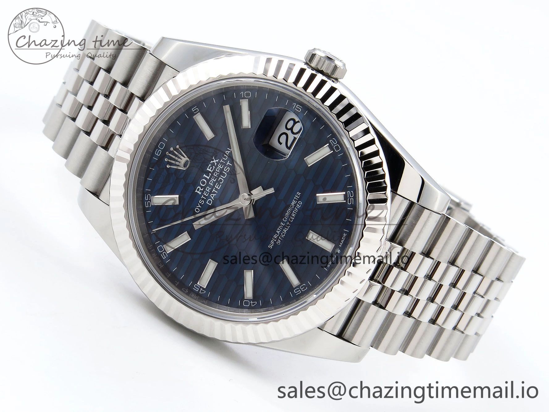 DateJust 41 126334 904L SS VSF 1:1 Best Edition Blue Textured Dial on Jubilee Bracelet VS Versatile 1326