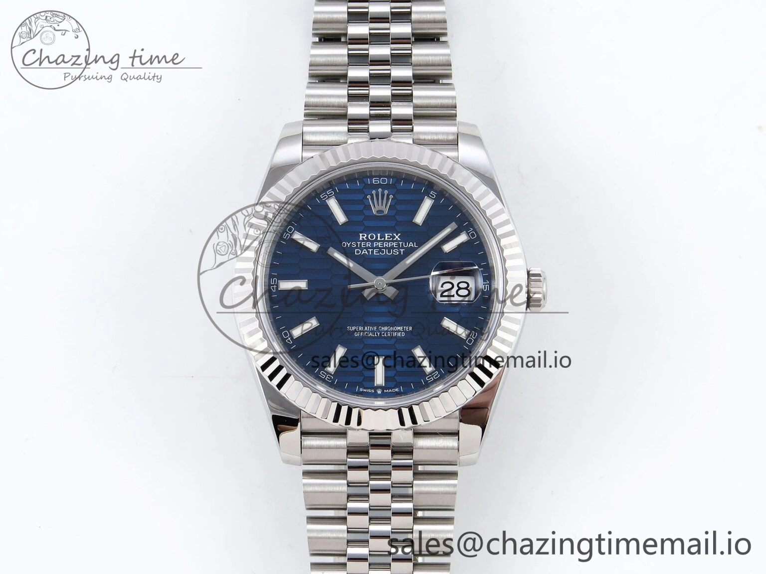 DateJust 41 126334 904L SS VSF 1:1 Best Edition Blue Textured Dial on Jubilee Bracelet VS Versatile 1326