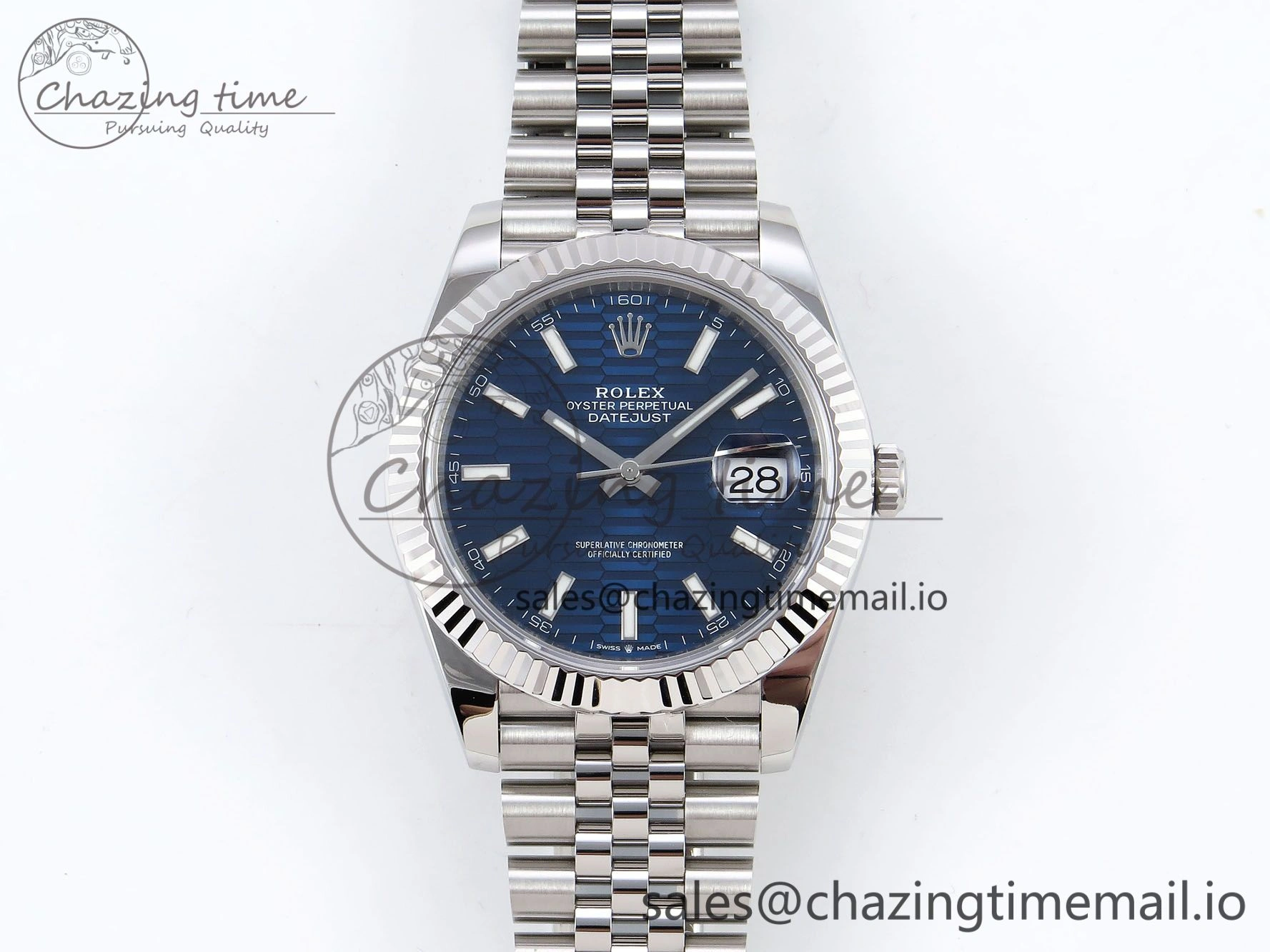 DateJust 41 126334 904L SS VSF 1:1 Best Edition Blue Textured Dial on Jubilee Bracelet VS Versatile 1326