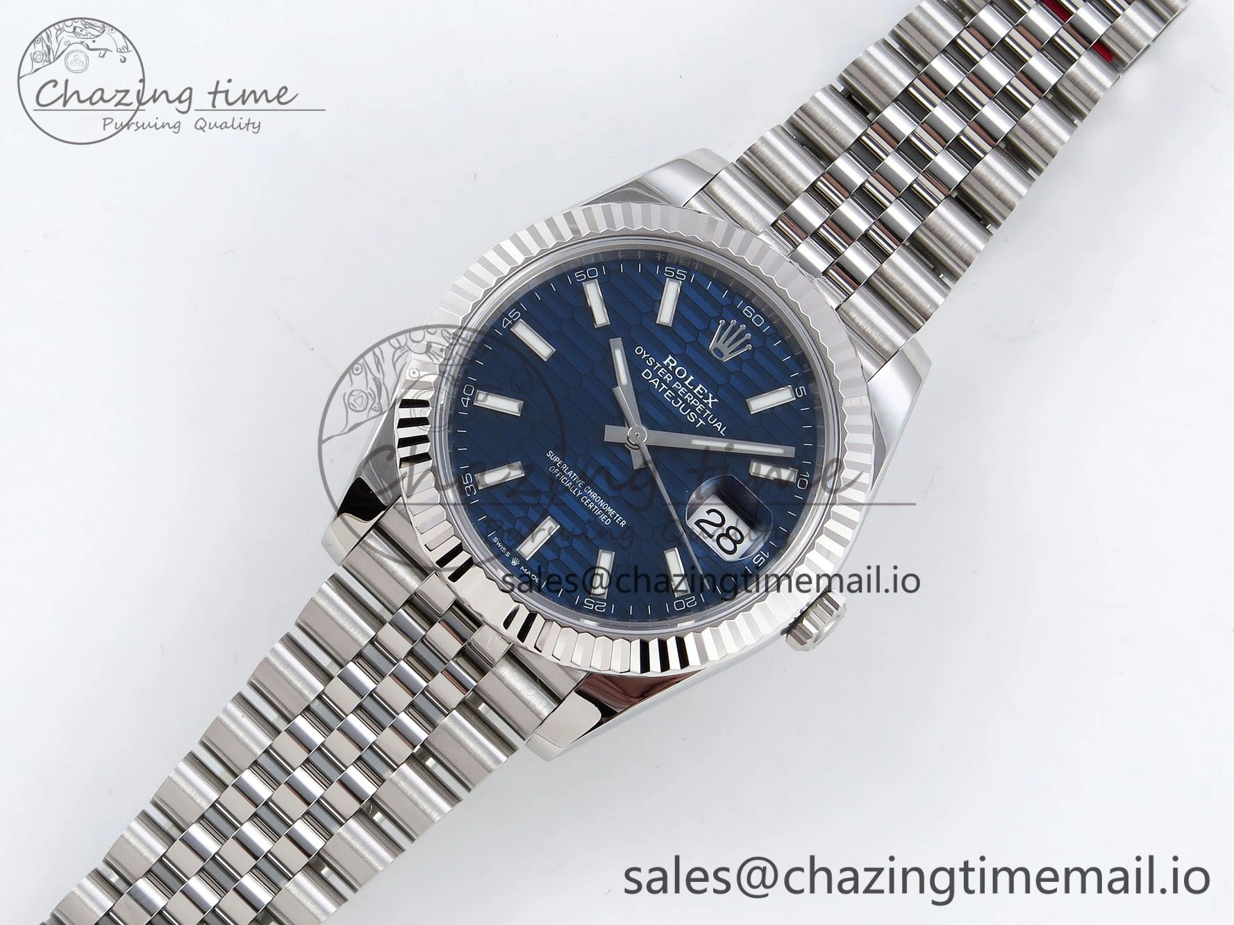 DateJust 41 126334 904L SS VSF 1:1 Best Edition Blue Textured Dial on Jubilee Bracelet VS Versatile 1326
