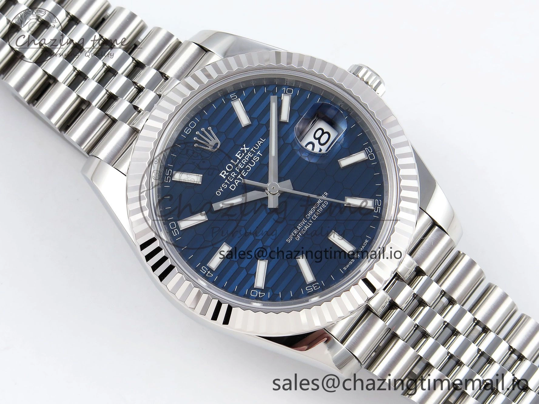 DateJust 41 126334 904L SS VSF 1:1 Best Edition Blue Textured Dial on Jubilee Bracelet VS Versatile 1326