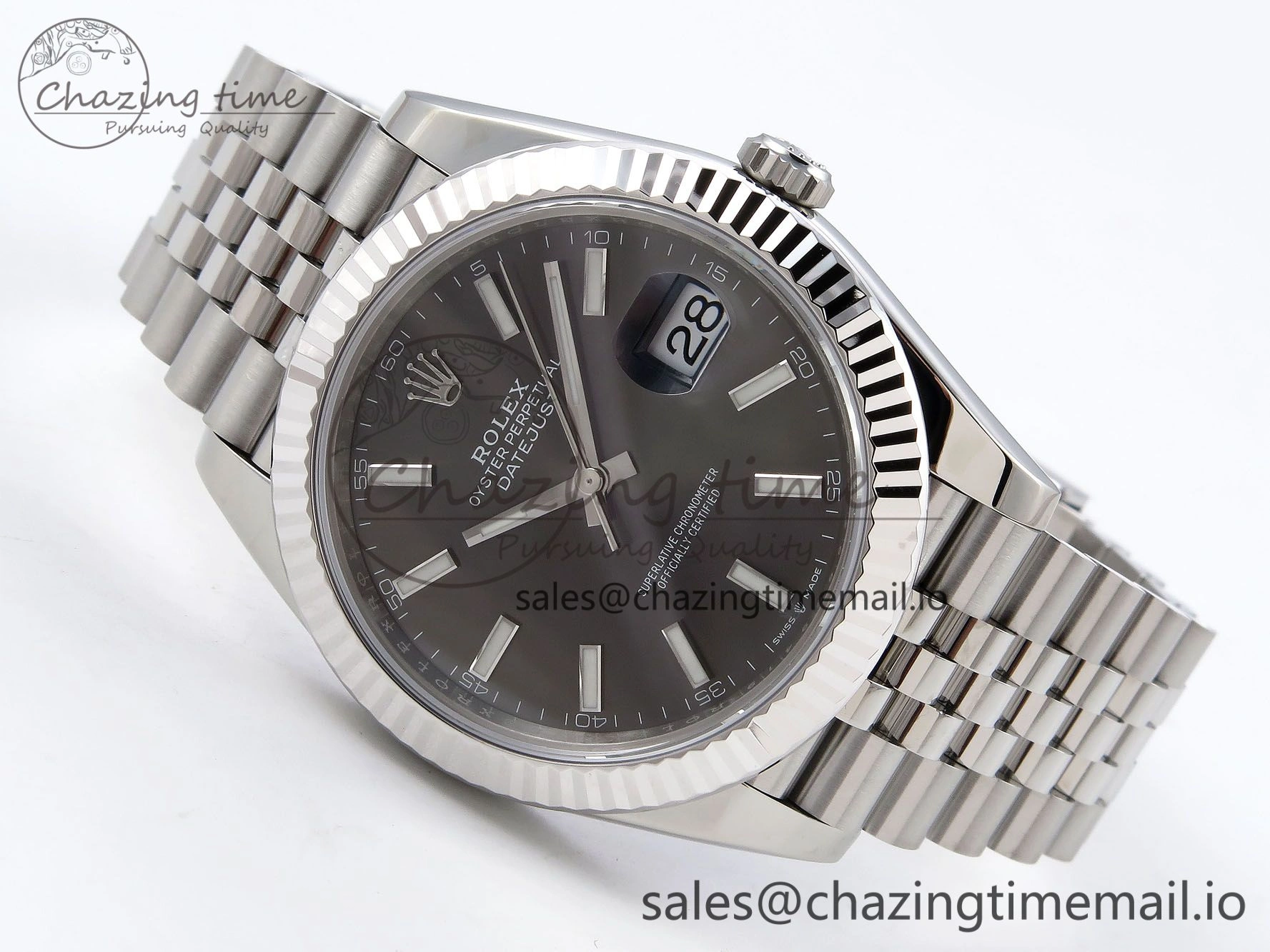 DateJust 41 126334 904L SS VSF 1:1 Best Edition Gray Dial on Jubilee Bracelet VS TimelessDesign 1325