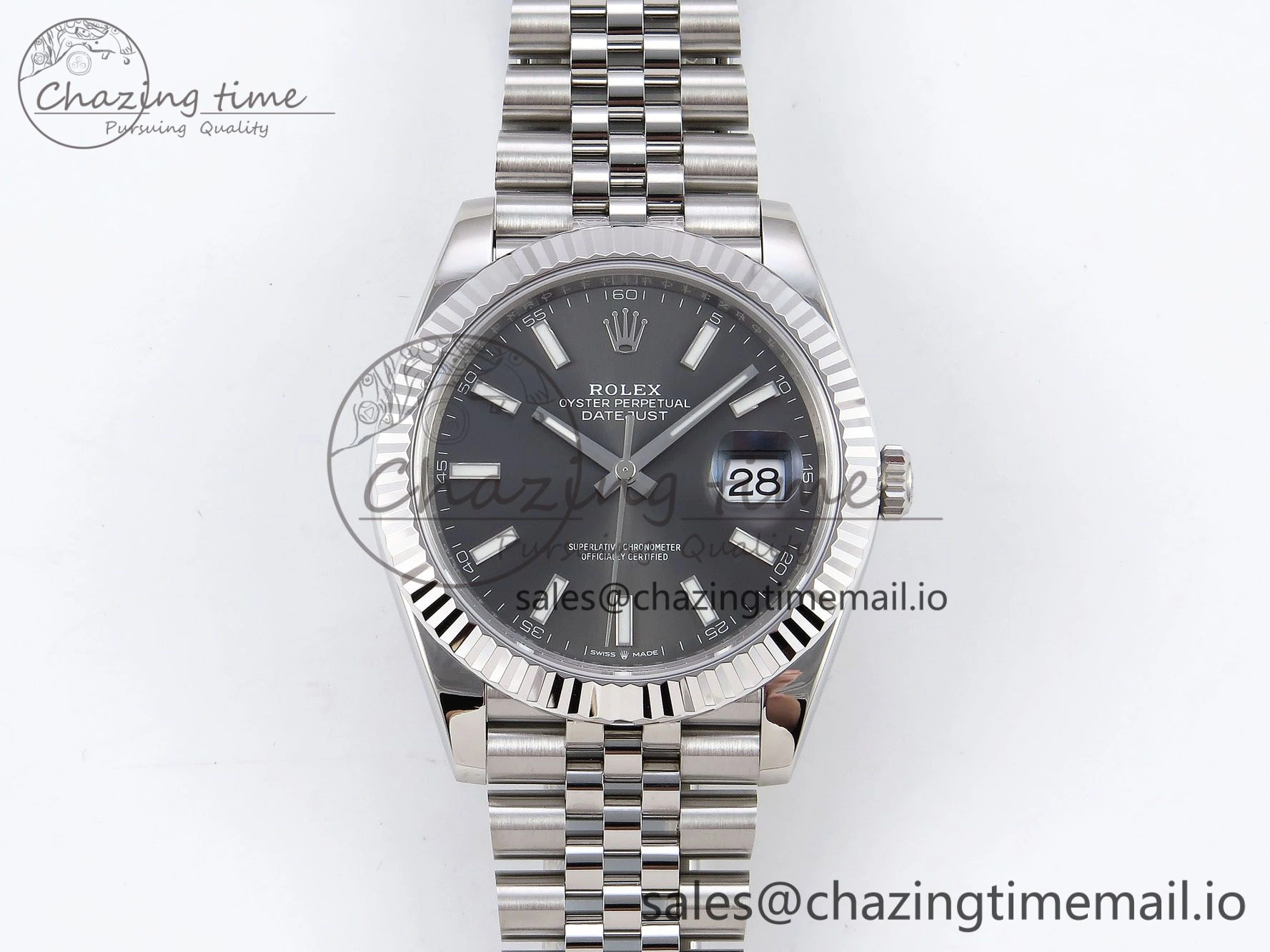 DateJust 41 126334 904L SS VSF 1:1 Best Edition Gray Dial on Jubilee Bracelet VS TimelessDesign 1325