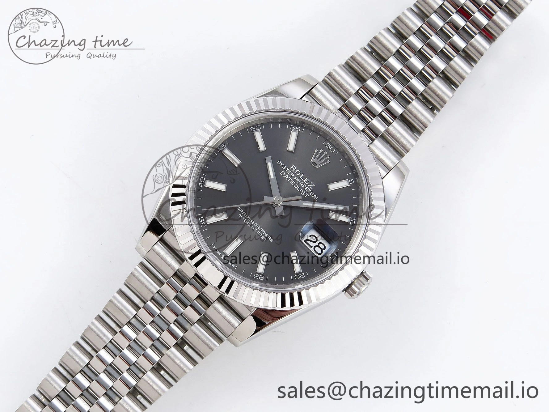 DateJust 41 126334 904L SS VSF 1:1 Best Edition Gray Dial on Jubilee Bracelet VS TimelessDesign 1325