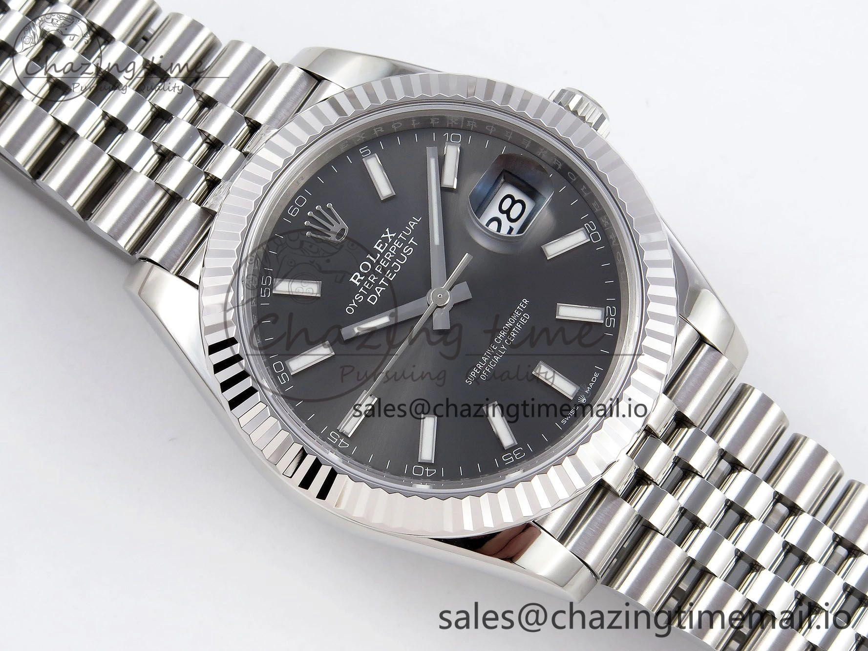 DateJust 41 126334 904L SS VSF 1:1 Best Edition Gray Dial on Jubilee Bracelet VS TimelessDesign 1325