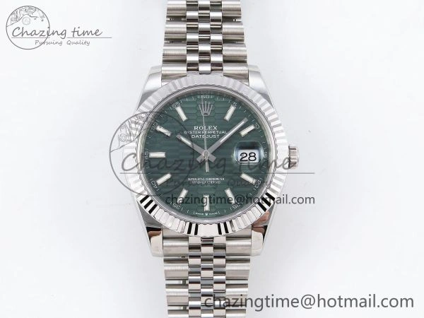 DateJust 41 126334 904L SS VSF 1:1 Best Edition Green Textured Dial on Jubilee Bracelet VS QuickDry 1324