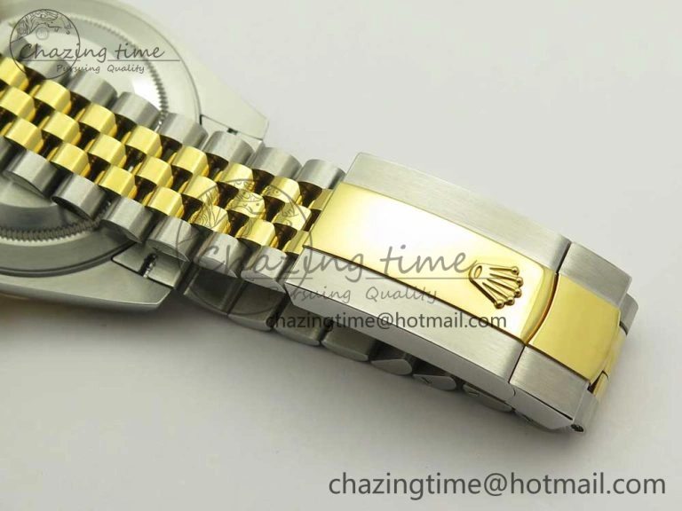 Sleek DateJust 41 126334 904L SS YG DJF 1:1 Best Edition Gold Dial Sticks Markers on SS YG Jubilee Bracelet A 3249
